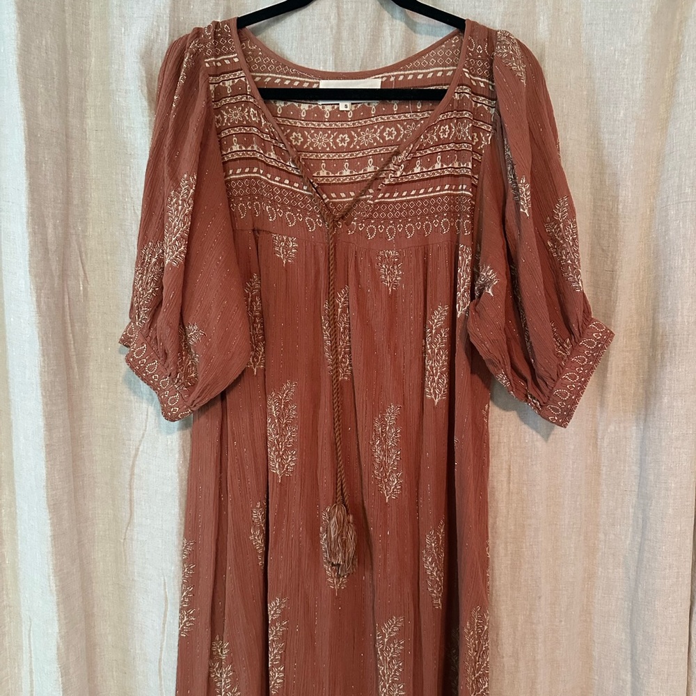 Daughters of India Midi Dress with Embroidered Details